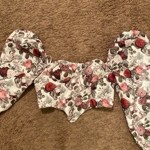 Floral print corset top